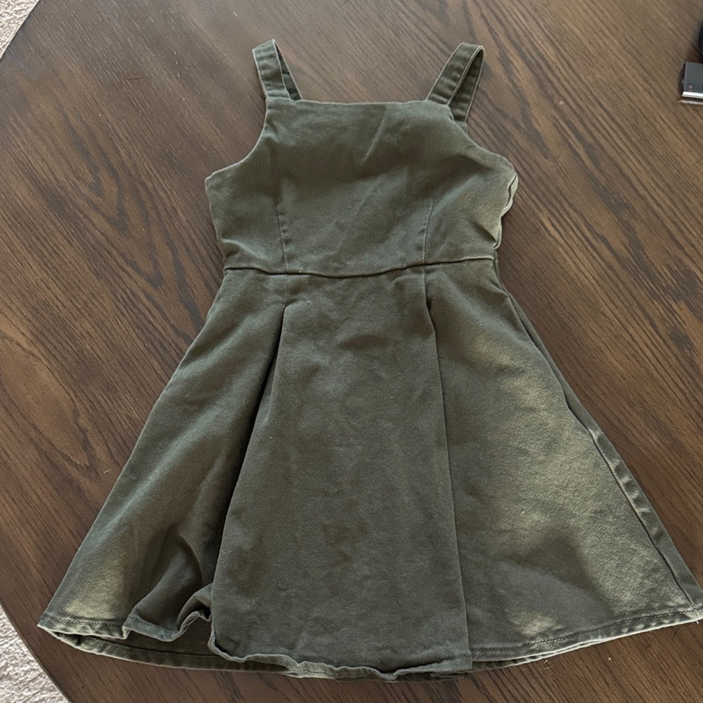 Copper Key Forest Green Casual Kids Dress